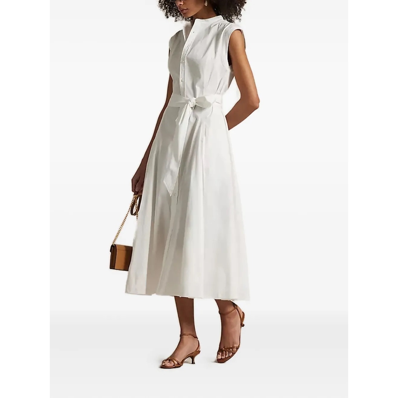 Polo Ralph Lauren Belted Cotton Sleeveless A-Line Dress